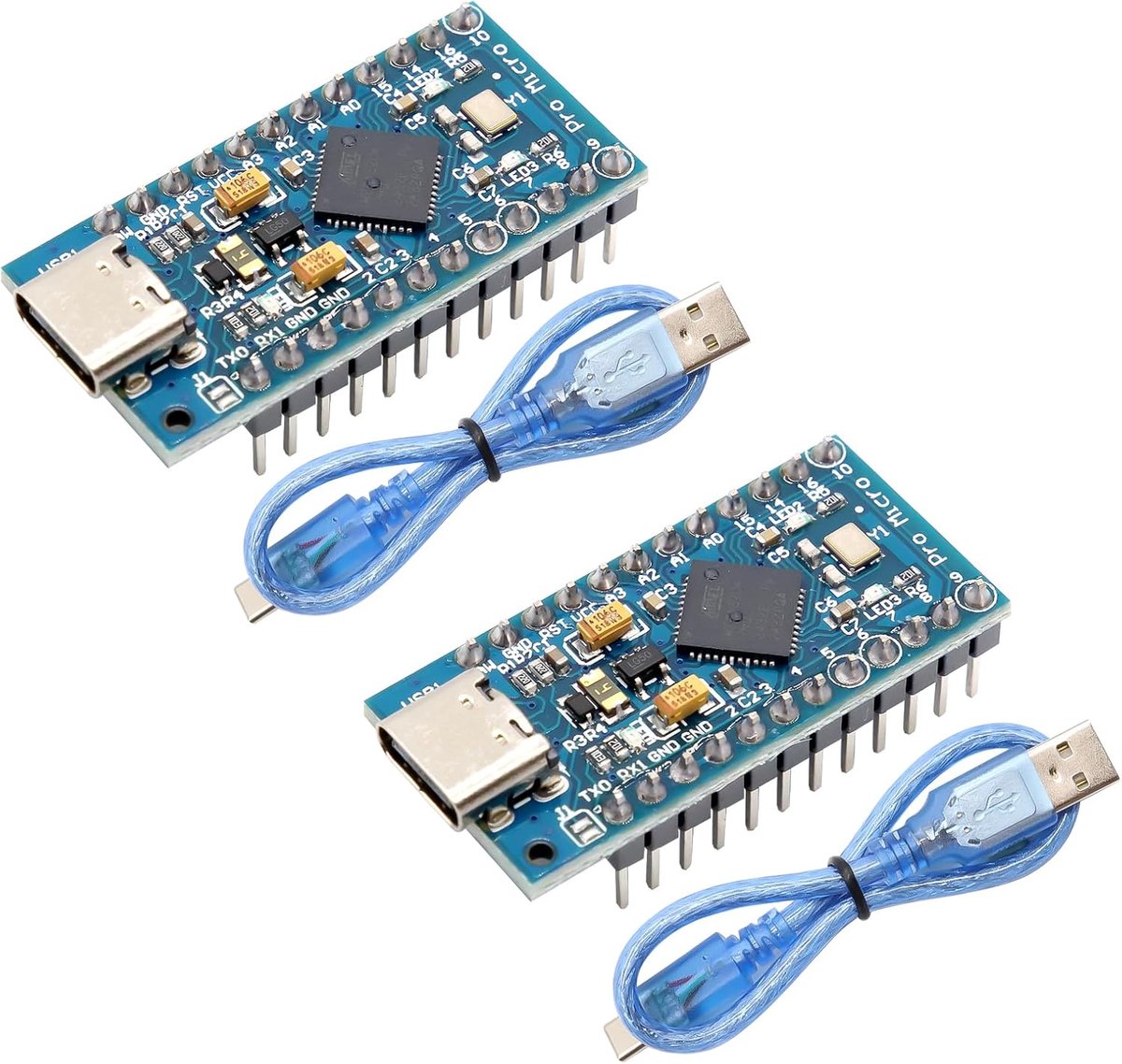 Binghe met 32u4 chipmodule, 2 stuks, Binghe met kabel, mini 5V/16MHz, moederborden, zelf-USB-updater, type C-interface, gesoldeerde versie, compatibel met Arduino