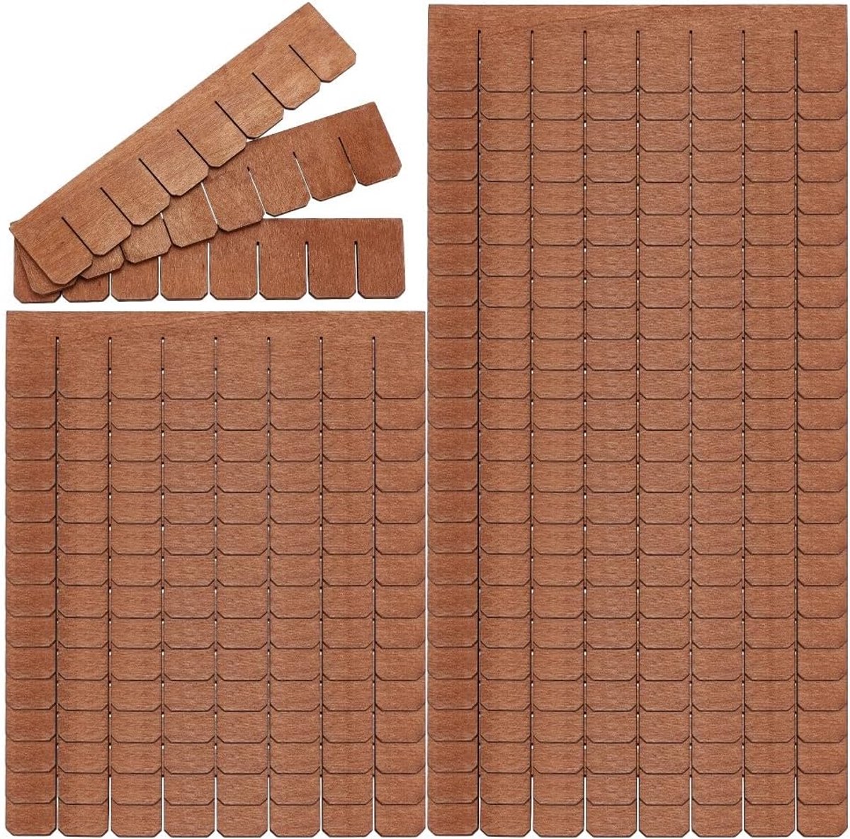 Poppenhuis Houten Dakshingles Poppenhuis Dakpannen Bruin Miniatuur Daken Tegels 1:12 Schaal Strips Poppenhuizen Daken Shingle voor DIY Projecten Miniatuur Landschappen Modelbouw