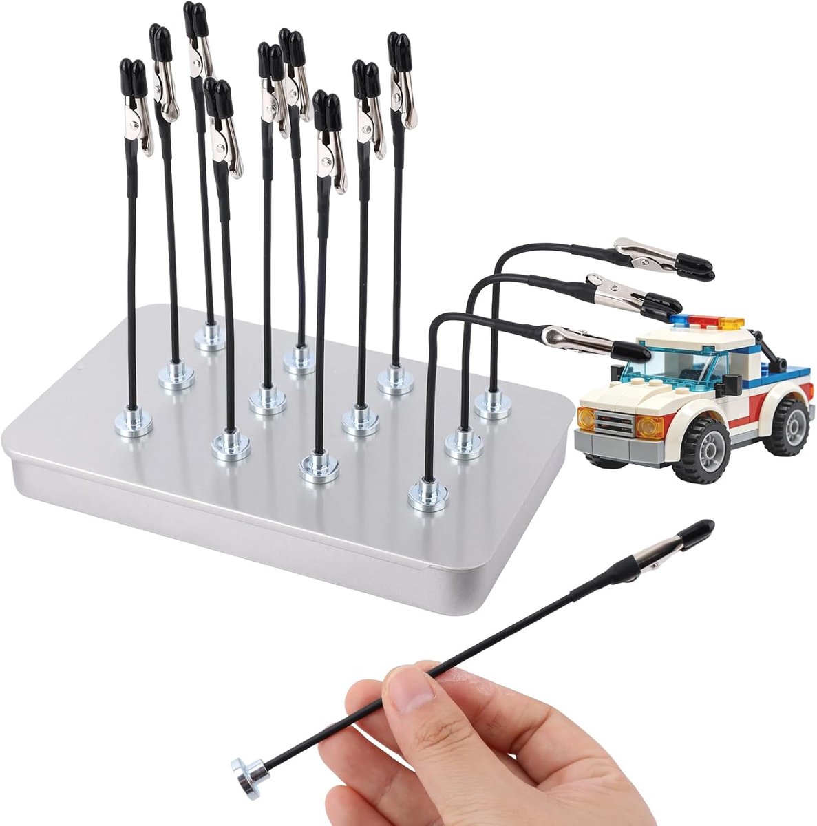 2st Metalen Modelbouwstandaards met 24 Buigbare Magnetische Krokodillenclips, Modelbouwgereedschap voor Airbrush-Modelkleuring en Modelschilderen
