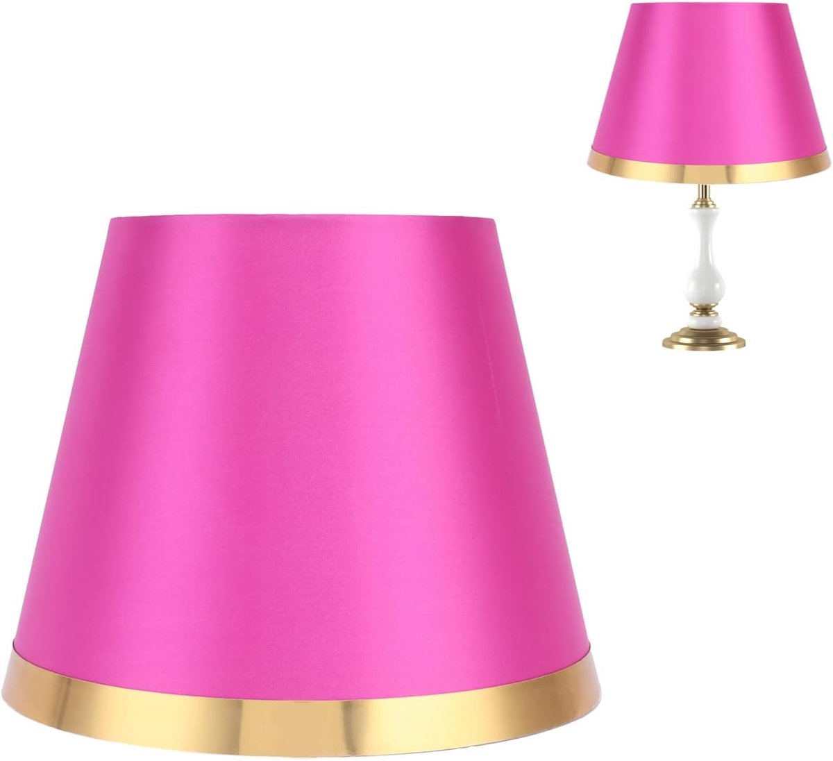 Lampenkap, lampenkap, E27 stoffen lampenkap, eenvoudige lampenkap in Europese stijl, slijtvaste lampafdekking voor wooncultuur voor tafellamp (roze rood)