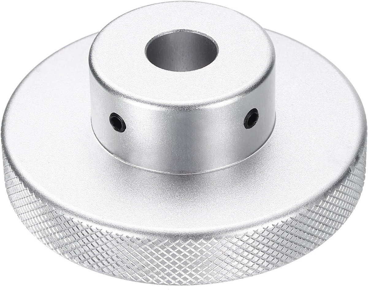 Aluminiumlegering handwiel 80 mm OD 15 mm boring aluminium freesmachine handvat machieedschap handwiel met moersleutel en 2 stuks schroeven, zilverkleurig