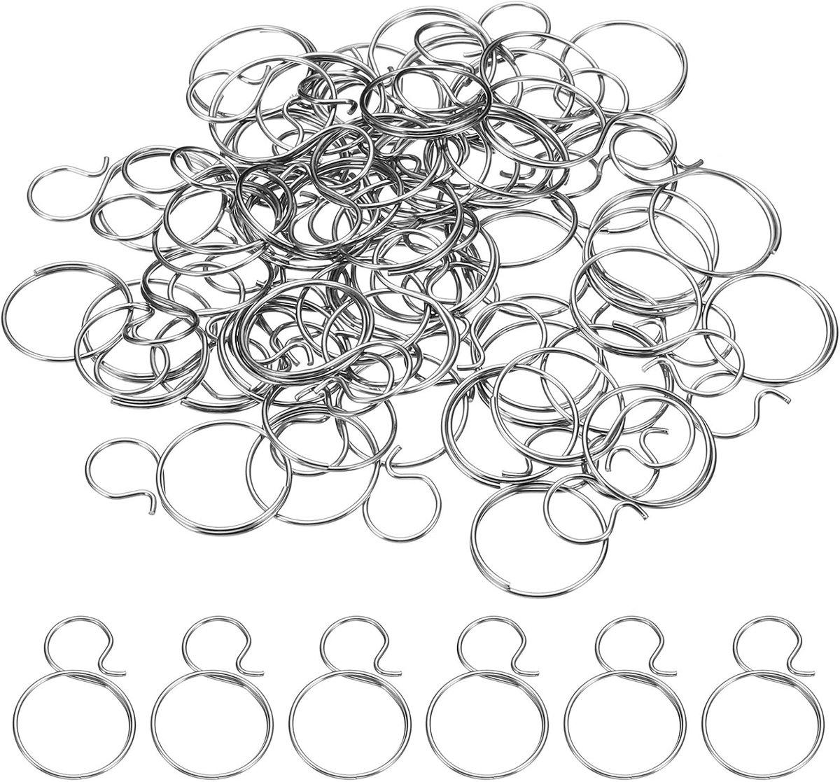 0,71x0,47 roestvrijstalen kroonluchter verbindingspennen, 50 stuks kroonluchter kristallen clips voor het bevestigen van kristallen onderdelen, kroonluchter vervangingen, zilver