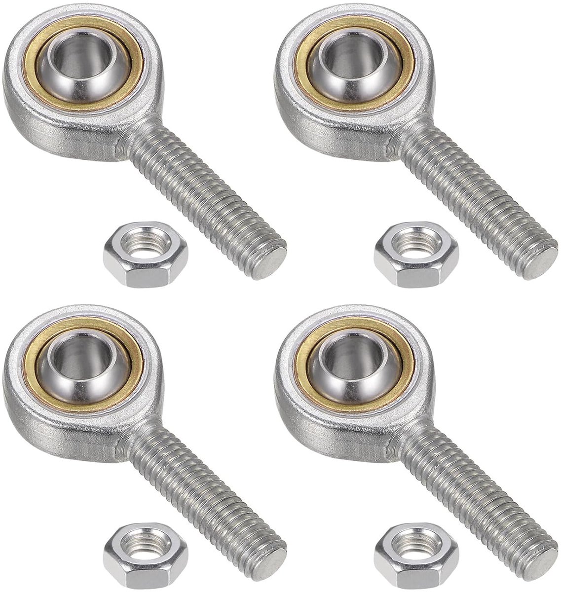 Eindlagers 8 mm met buitendraad M8 x 1,25 links, zelfsmerende eindverbindingen met borgmoer