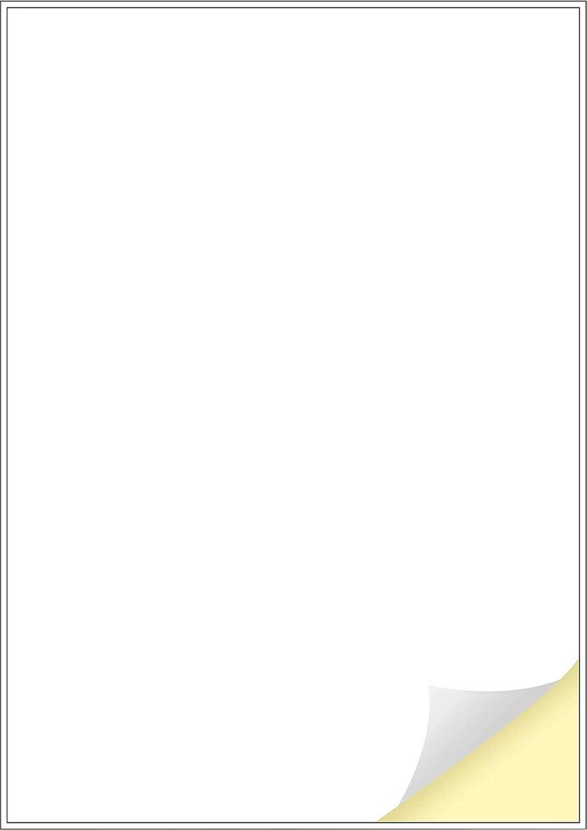 1 etiket per vel, 25 A4-vellen, afdrukbare witte stickerpapieren etiketten voor laser-/inkjetprinters gemaakt in Europa - stickerformaat (A4) 297 x 210 mm