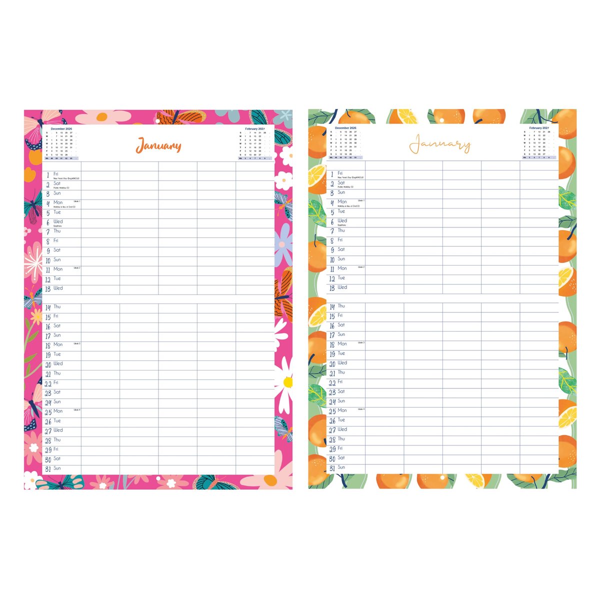 Wandkalender A3 met 5 kolommen - maandplanner - personeelsrooster en gezinsplanner - overzichtelijk ontwerp - SnelShoppen