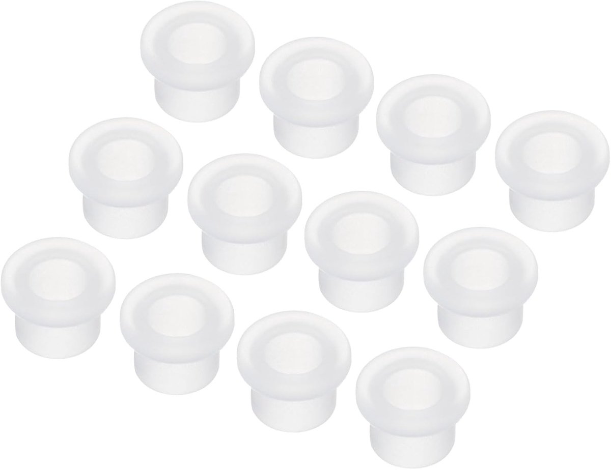 30 stuks rubberen dopjes Dia 6 mm x ID 4 mm x H 6 mm kabeldoorvoer Waterdicht kabeldop Rubberen dopjes Doorlaatdoppen Rubberen stopfen voor elektrische draad Kabelbescherming, Transparant