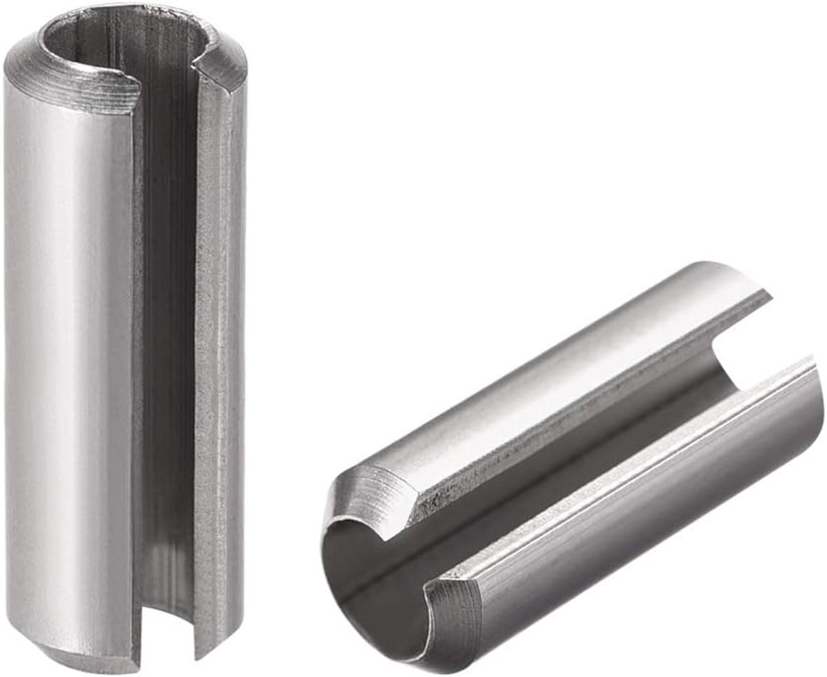 Sourcing map 10 stk. 304 roestvrij stalen gespleten haarpunten veerrol pluggen pennen glad einde M8 x 25 mm