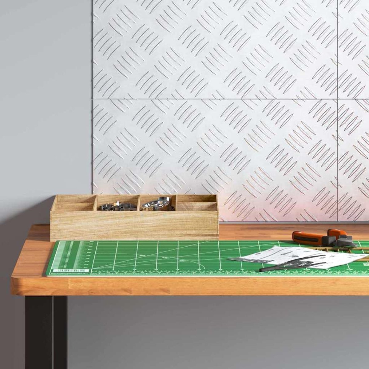 Trap Treden 4 Stuks Zilver 40x20 cm | Checkerplate ontwerp, antislip, binnen en buiten gebruik, eenvoudig onderhoud