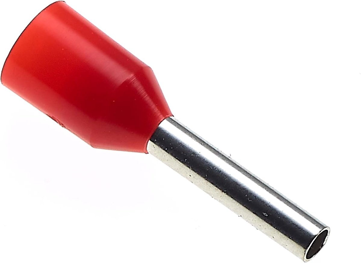Metalen Kap, 8.2X1.4mm, Pak Van 100 - De Geïsoleerde Metalen Kapspeld Van Het Draadkoper, De Eind Eindschakelaars Van Het Koord, Franse Rode Nylon Vlechtwerkschakelaars
