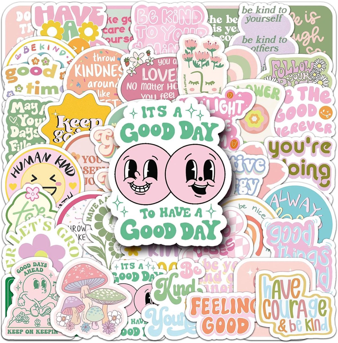 Stickers waterdicht 100 stuks - veganistisch - motiverende citaten - perfect voor creatief gebruik - SnelShoppen