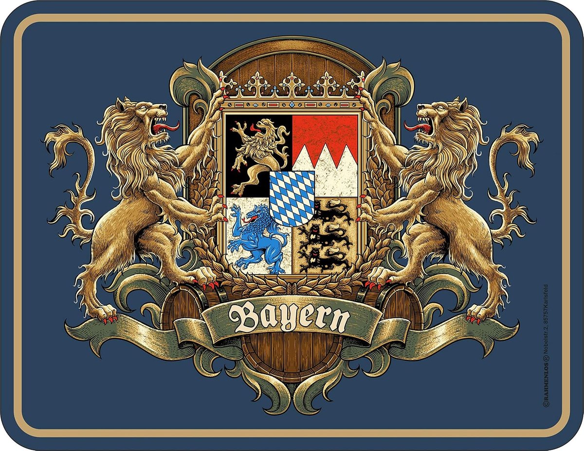 Decoratief metalen bord 17 x 22 cm - aluminium - voor Bayern fans - origineel cadeau - SnelShoppen
