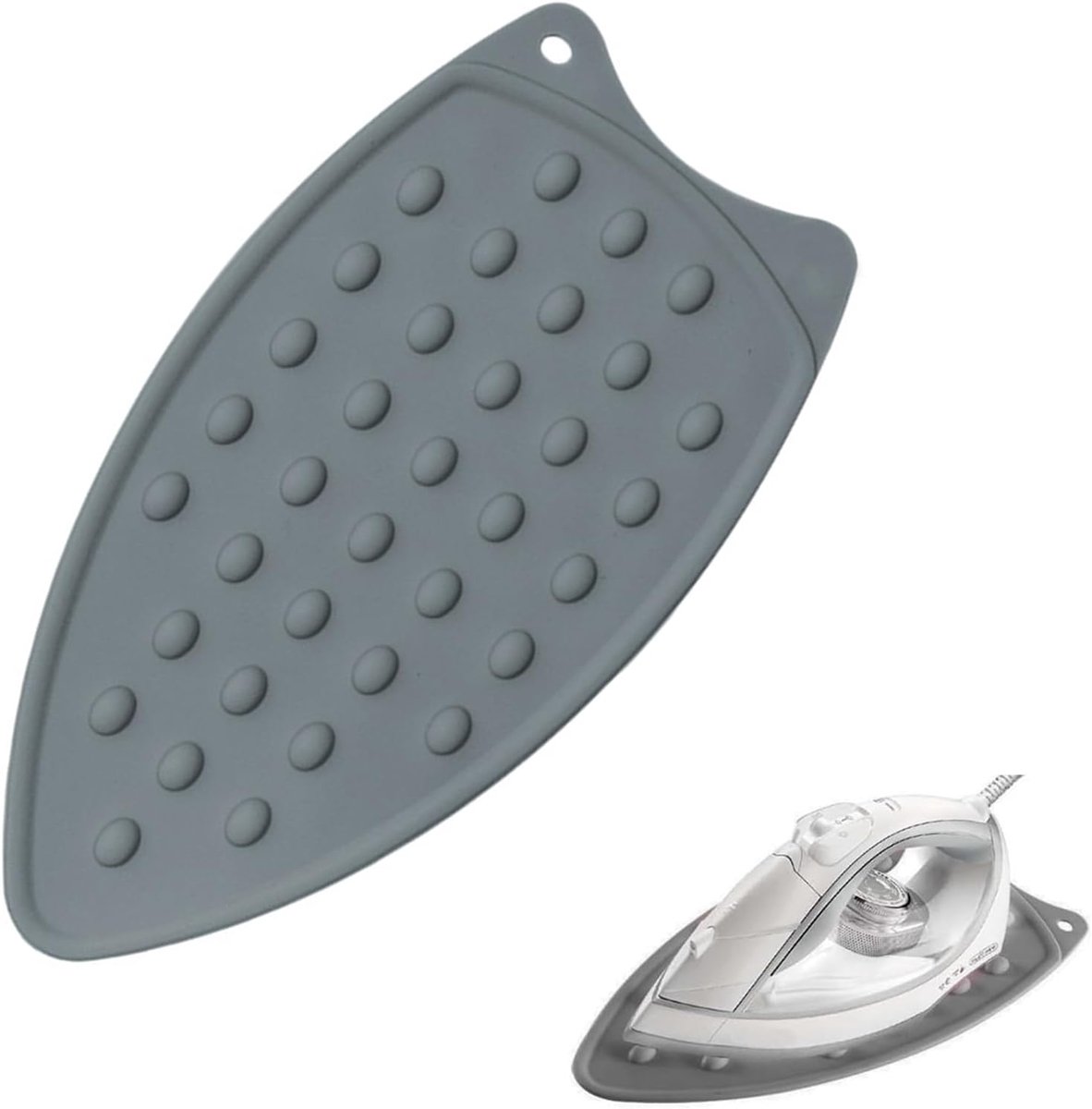 Strijkmat Silicone - Warmtebestendig Grijs - Antislip met Wandgat - Duurzaam en Praktisch - SnelShoppen