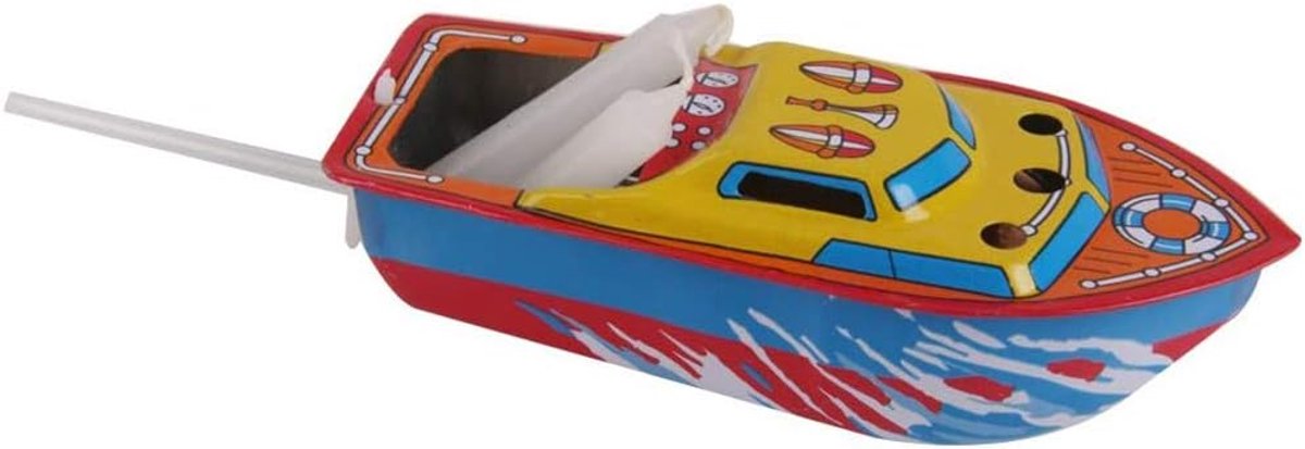 Tin speelgoed boot - handgemaakt - kleurrijk ontwerp - stoomboot met kaars - SnelShoppen