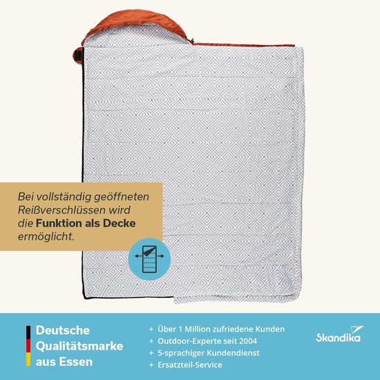 Dubbele Slaapzak - Tweepersoons Slaapzak - Kamperen en Festivals - 3-Seizoenen Gebruik - 220 x 150 cm - Cayenne — afbeelding 2