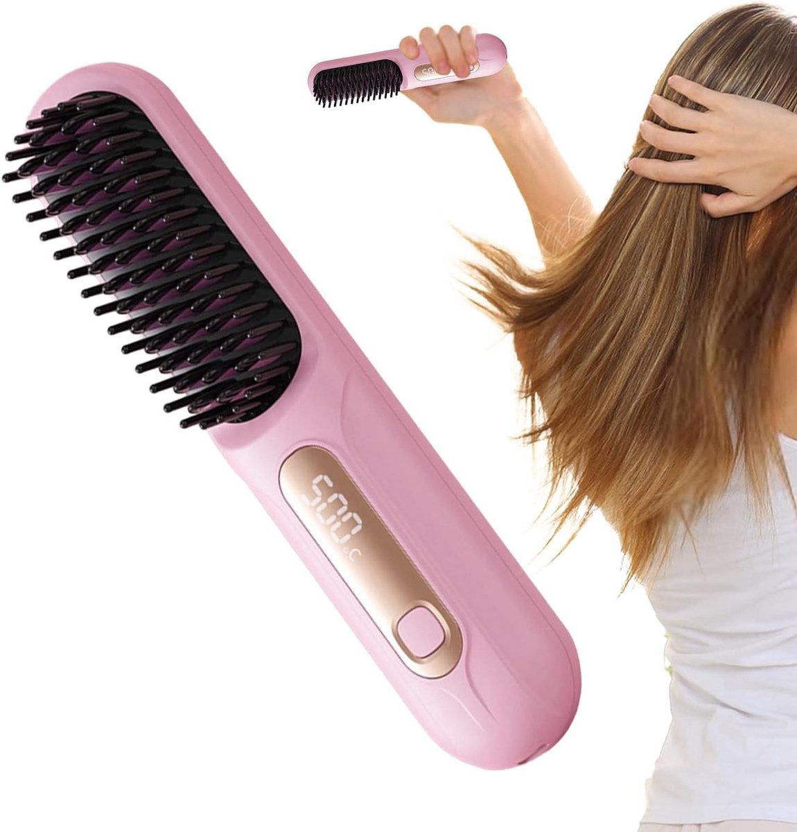 Mini Haarstyler - Reis Stijltang - Haar Styling - Draadloos en Compact - 18.5 cm - Paars