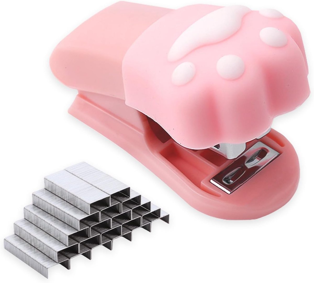 Nietmachine - nietpistool - nietpistol - mini nietmachine - Handnietmachine - Handnietmachine - Compact & Kleurrijk voor Kantoor, School en Reizen - 1stuk - Roze - nietmachine met nietjes