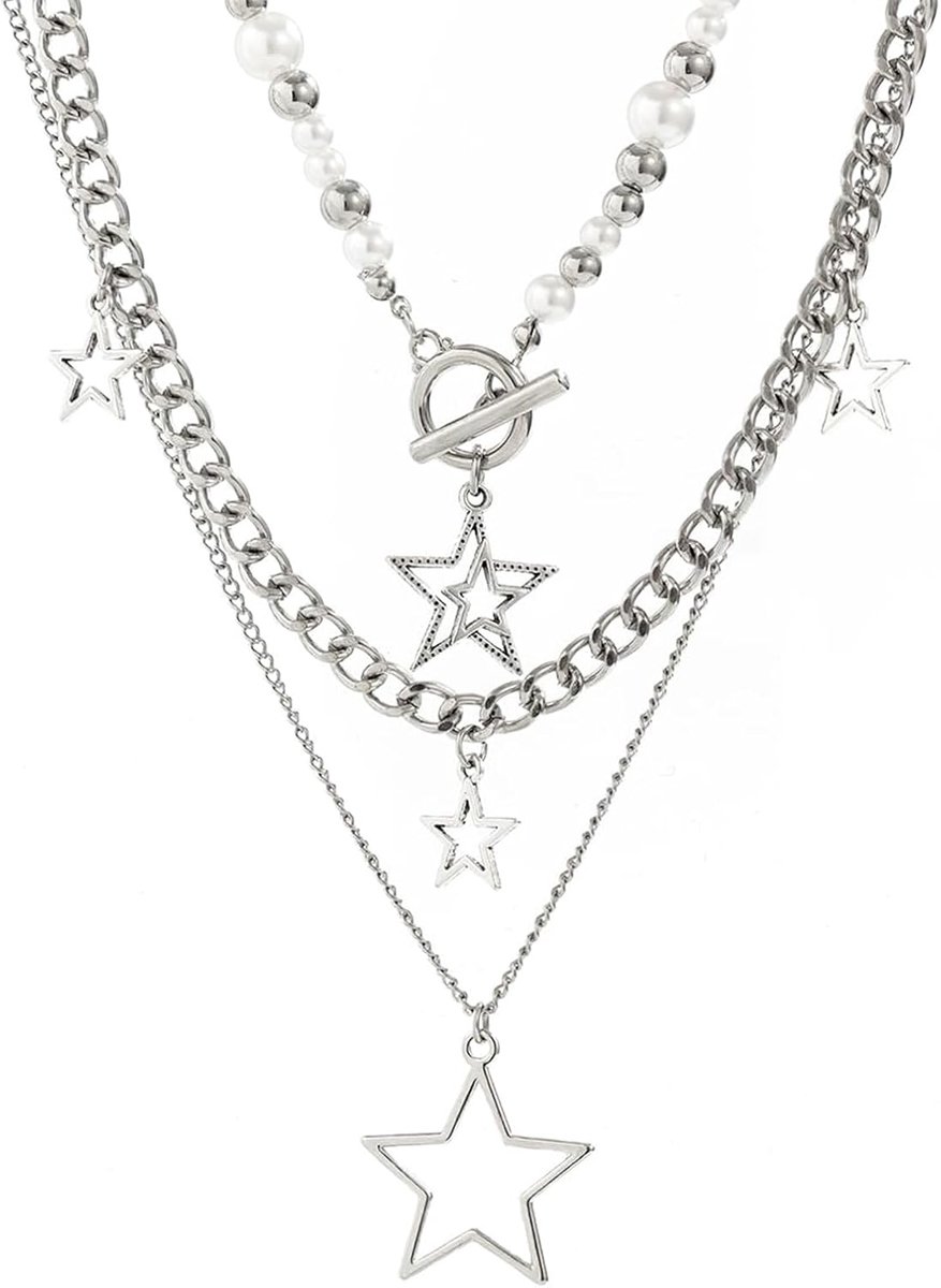 Sterrenketting set 3 delig - Y2k grunge stijl - Kawaii en gothic uitstraling - Perfect voor elke outfit - SnelShoppen