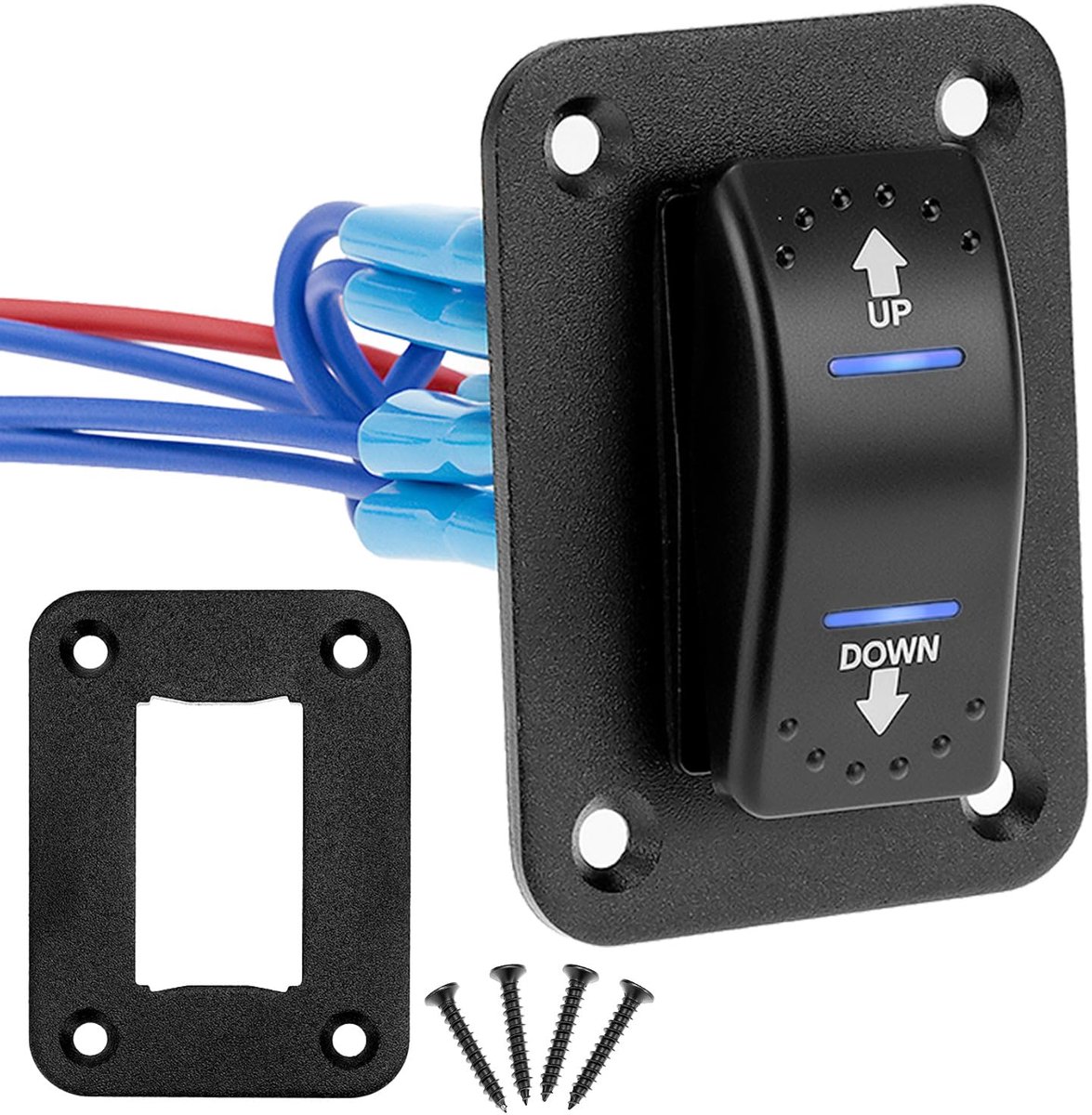 Momentane rocker schakelaar 7-polig - 2 posities - met blauwe LED - nauwkeurige motorbesturing - SnelShoppen