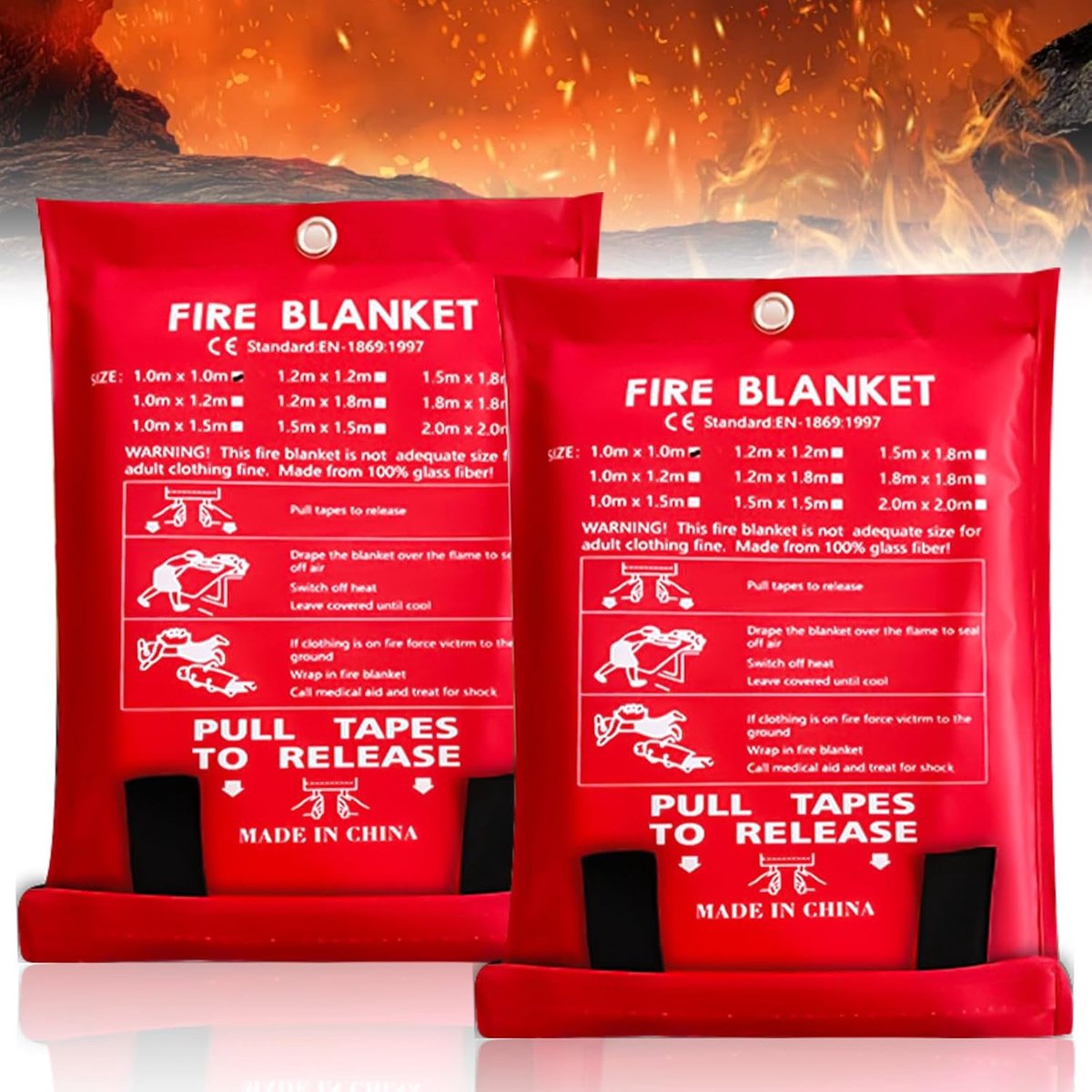 Branddeken 150 x 150 cm - Vlamvertragend glasvezeldoek - Makkelijk in gebruik - Veiligheid voor keuken en barbecue - SnelShoppen