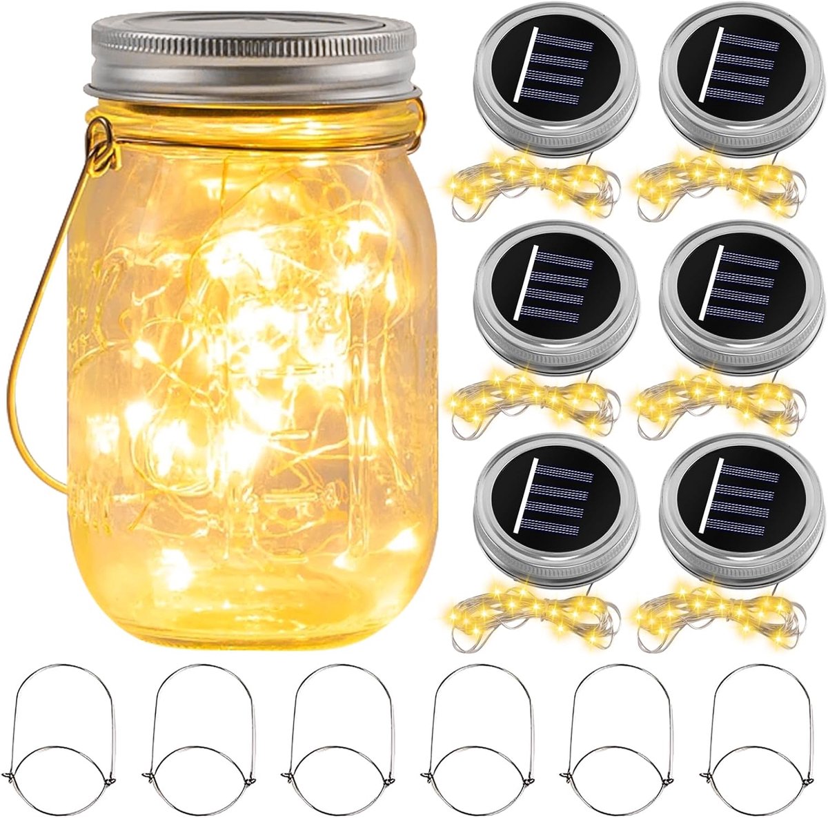 Solar Lichten Buiten - 30 Warm Witte LED Lichten - Zilver Draad - Decoratie voor Tuin en Balkon - SnelShoppen