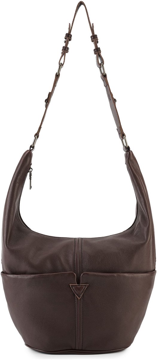 FREDsBRUDER Leren schoudertas Already Yours Collection Hobo Bag Chocolate Brown donkerbruin