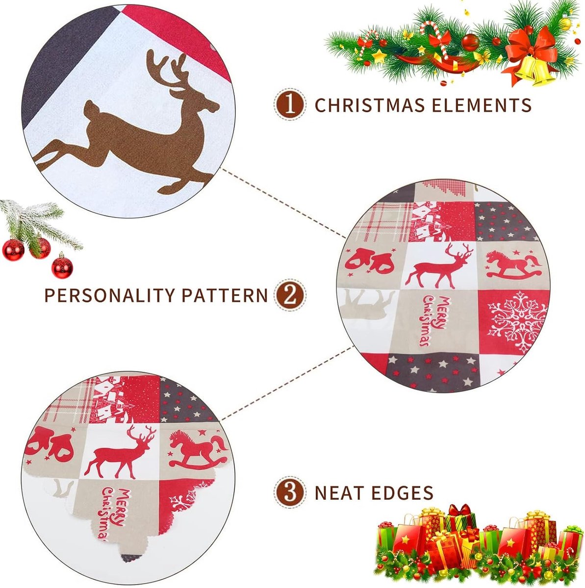 Tafelkleed Kerst - 140x240 cm - Polyester - Feestelijke uitstraling voor kersttafel - SnelShoppen