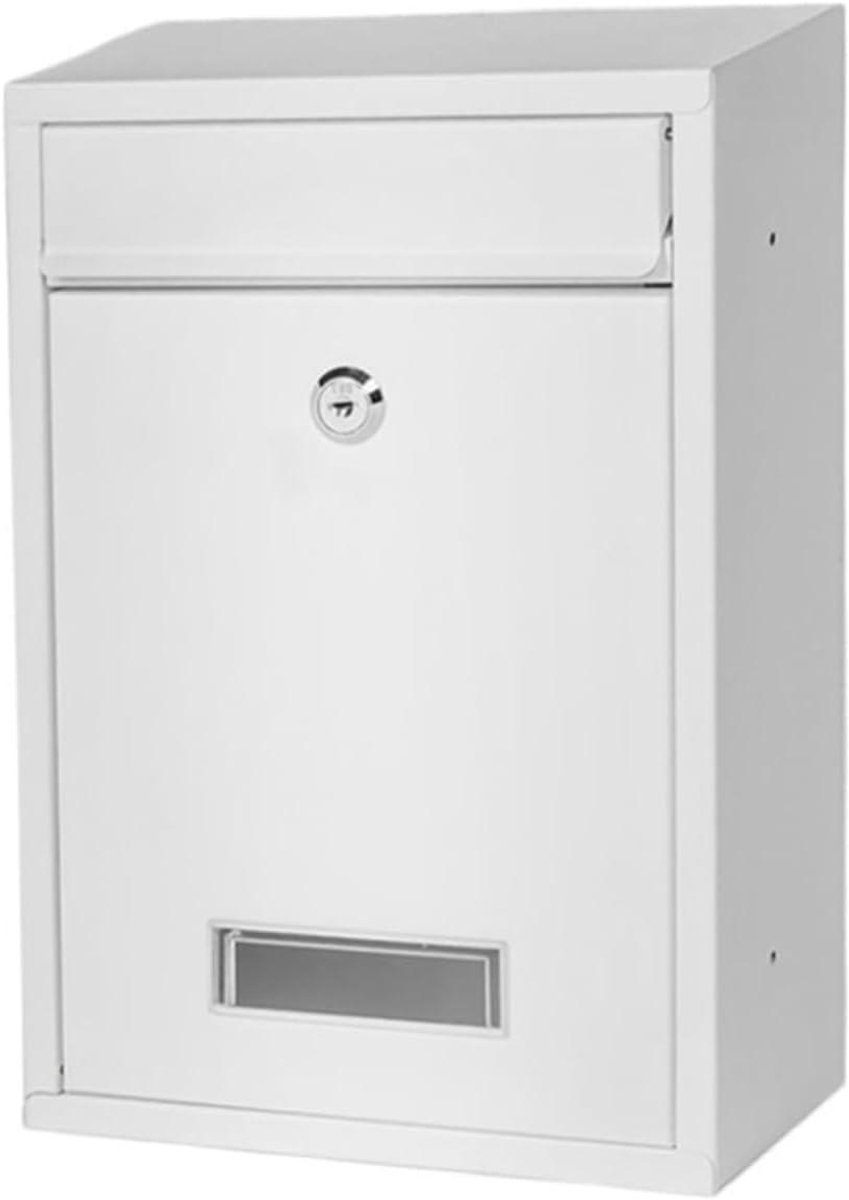 Wandmontage Brievenbus - Brievenbus met slot - Post ontvangen - Sturdy aluminium materiaal - 35x8.5x26.2 cm - Wit