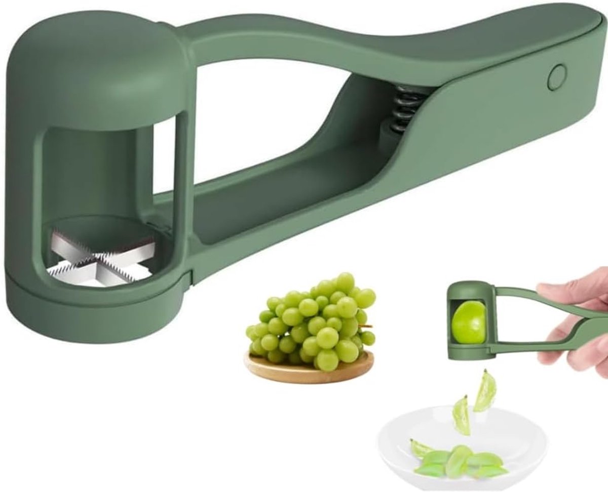 Druiven snijder - Groene kwart snijder - Geschikt voor fruit en groenten - Ideaal voor babyvoeding - SnelShoppen