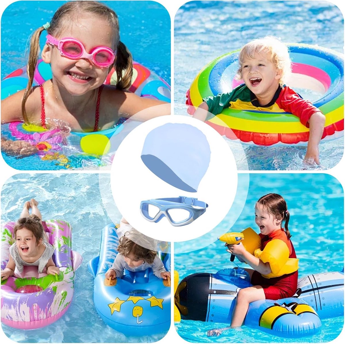 Zwembril voor kinderen 6-16 jaar - Anti-condens - UV-bescherming - Ideaal voor zwembad en strand - SnelShoppen
