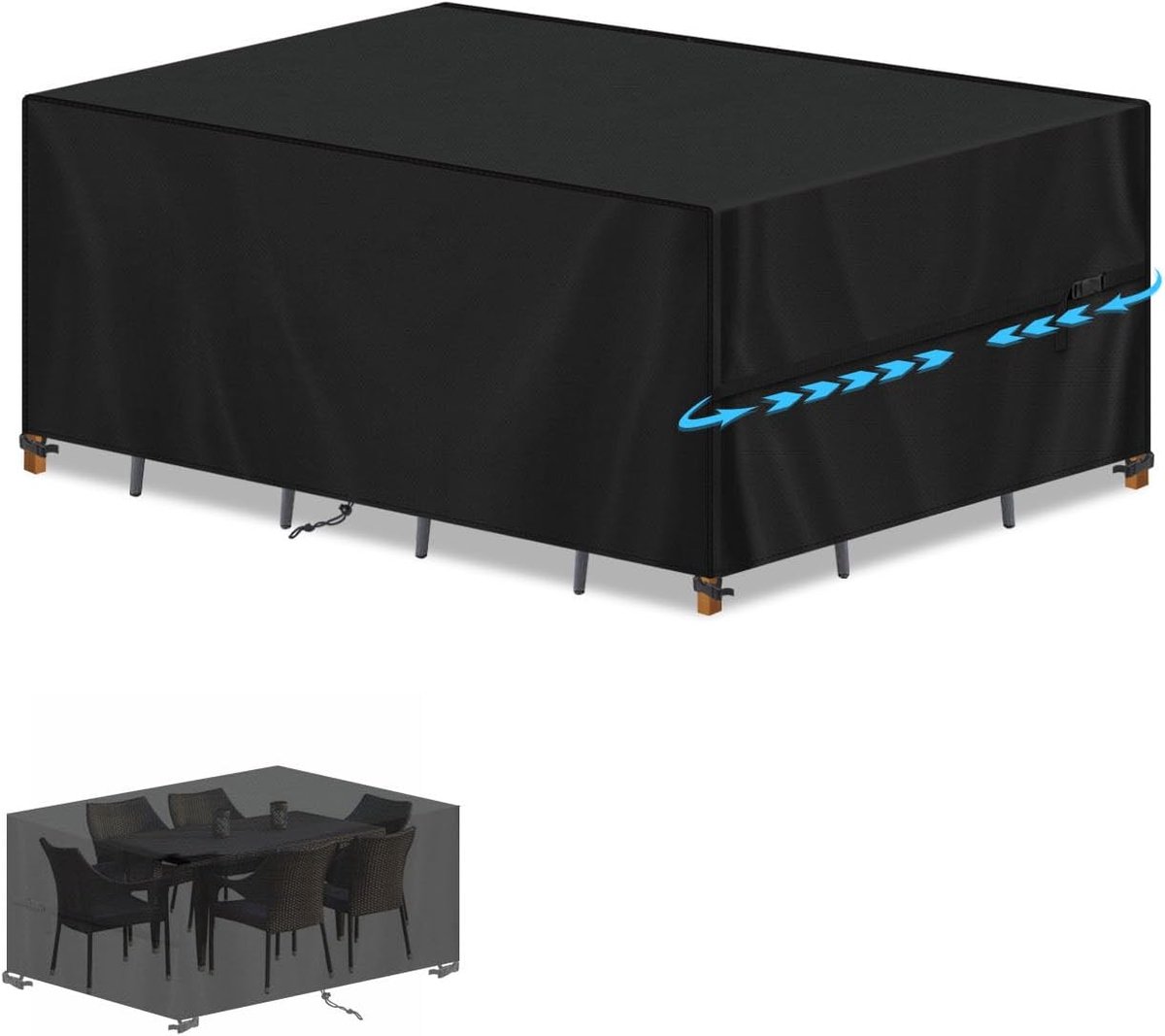 Tuinkussenhoes 150x80x70cm - Waterdicht 420D Oxford - UV-bestendig en windproof - Bescherming voor tuinmeubelen - SnelShoppen