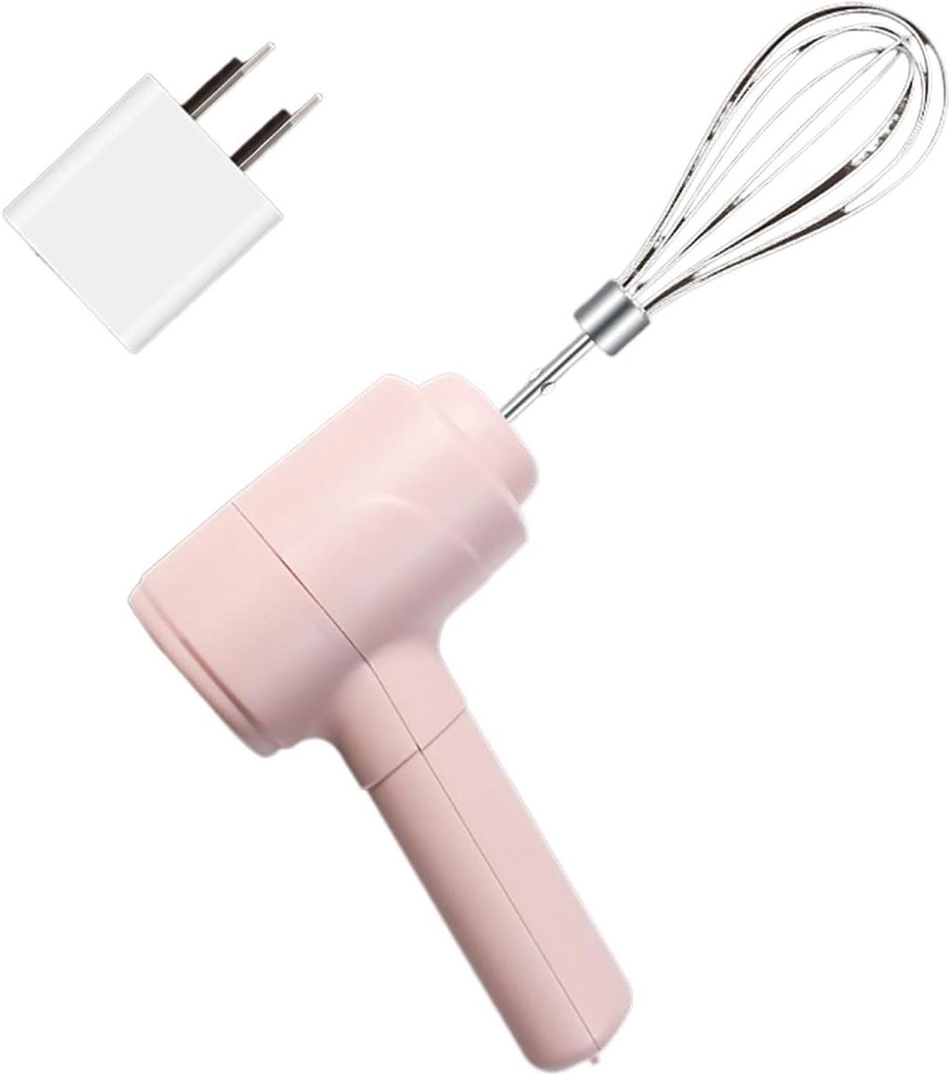 Elektrische Handmixer - Draadloze Garde - Bakken en Koken - Zelfstandig Staand Ontwerp - 700 Gram - Roze