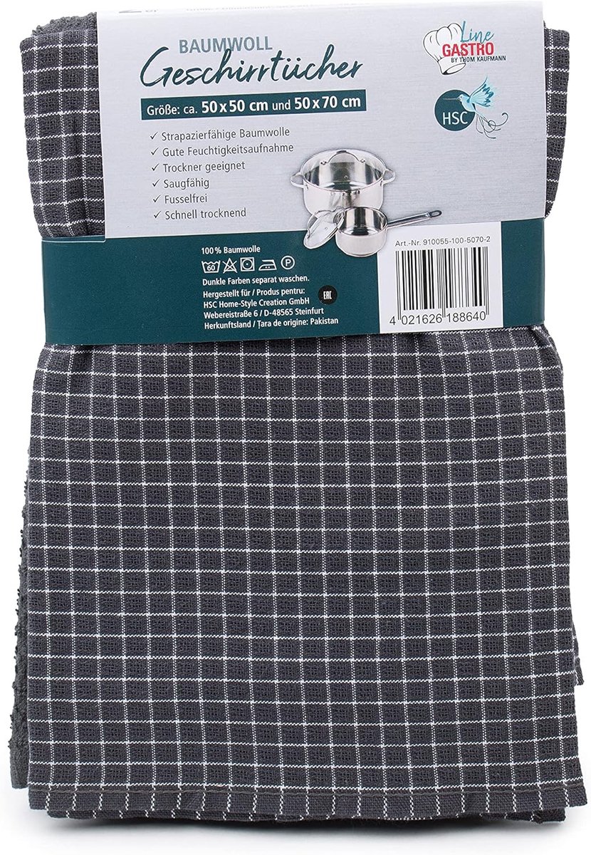 Handdoeken 50 x 70 cm - Jacquard katoen - Grijs/Wit - Zeer absorberend - SnelShoppen