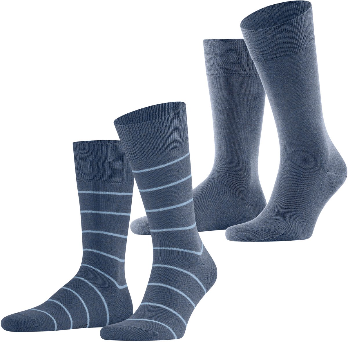 Esprit Modern Stripe 2-Pack huidvriendelijk duurzaam katoen Multipack Sokken heren blauw - maat 39-42