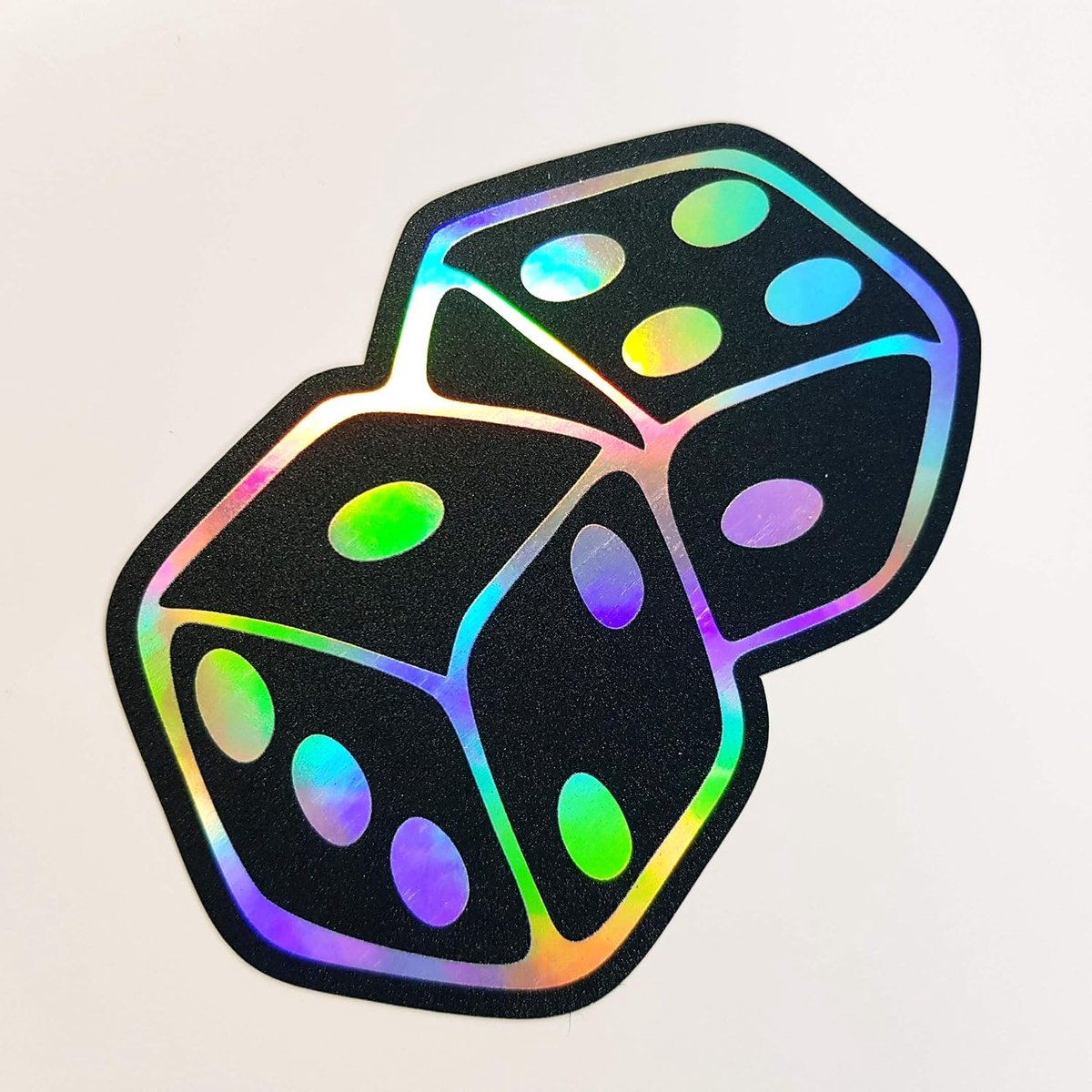 Autosticker 10 x 7 cm Cube Zwart - Hoogwaardige Car Sticker - Kleurveranderend Hologram Effect - ShopVlot