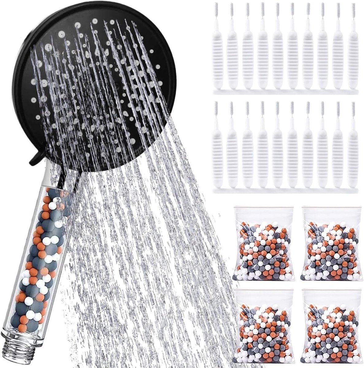 Douchestraal met filter - waterbesparend - hoge druk - 3 sproeimodi - ShopVlot