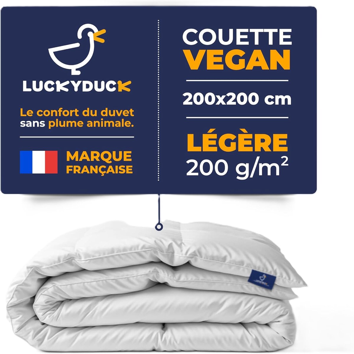 Dekbed 200 x 200 cm - 200 g/m² - Katoen Percale Wit - Ideale lichtheid voor zomernachten - ShopVlot