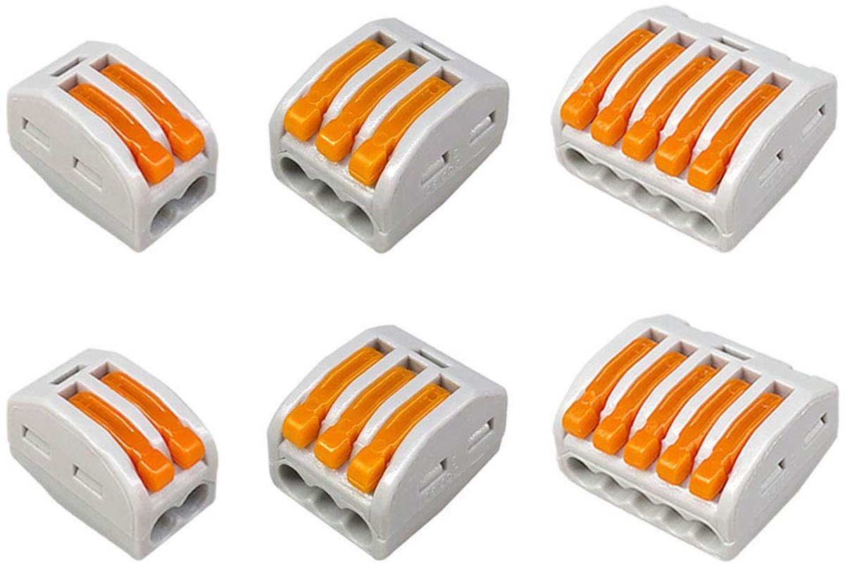 Kabelconnector 50 stuks - Compacte draadverbinder - Veerhouder - Eenvoudig te installeren - ShopVlot