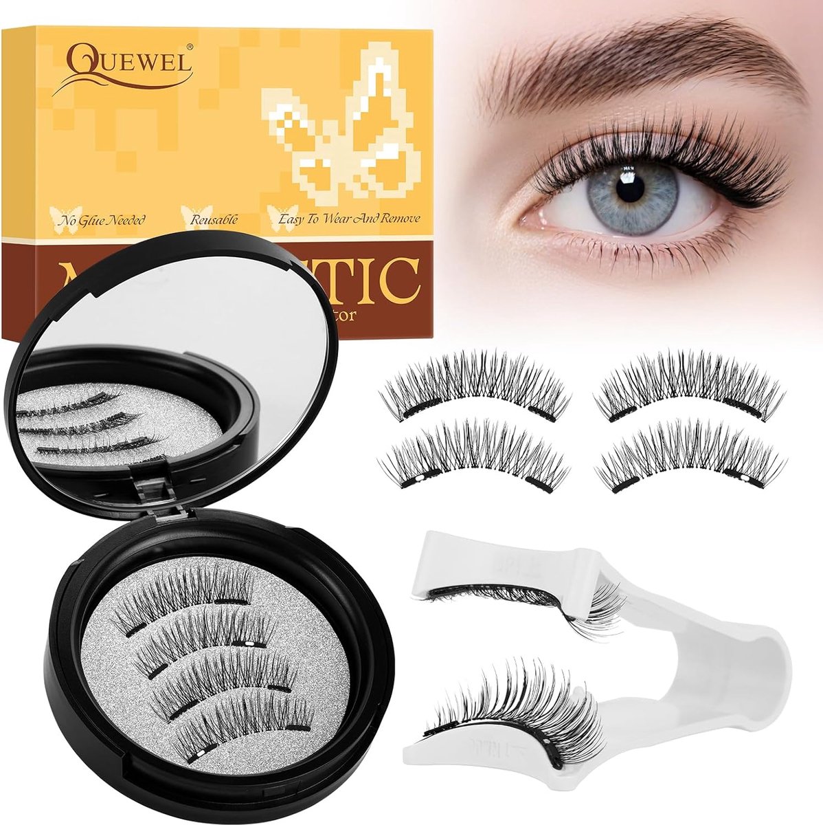 Magnetische Wimpers Set - 1 Paar Magnetische Wimpers met Applicator - Eenvoudig aan te brengen - ShopVlot
