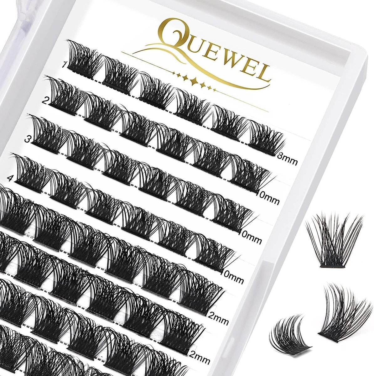Individuele Wimpers Mega D Curl MIX8-16 - Cluster Wimpers - Brede Segmenten - Perfect voor DIY Wimperextensions - ShopVlot