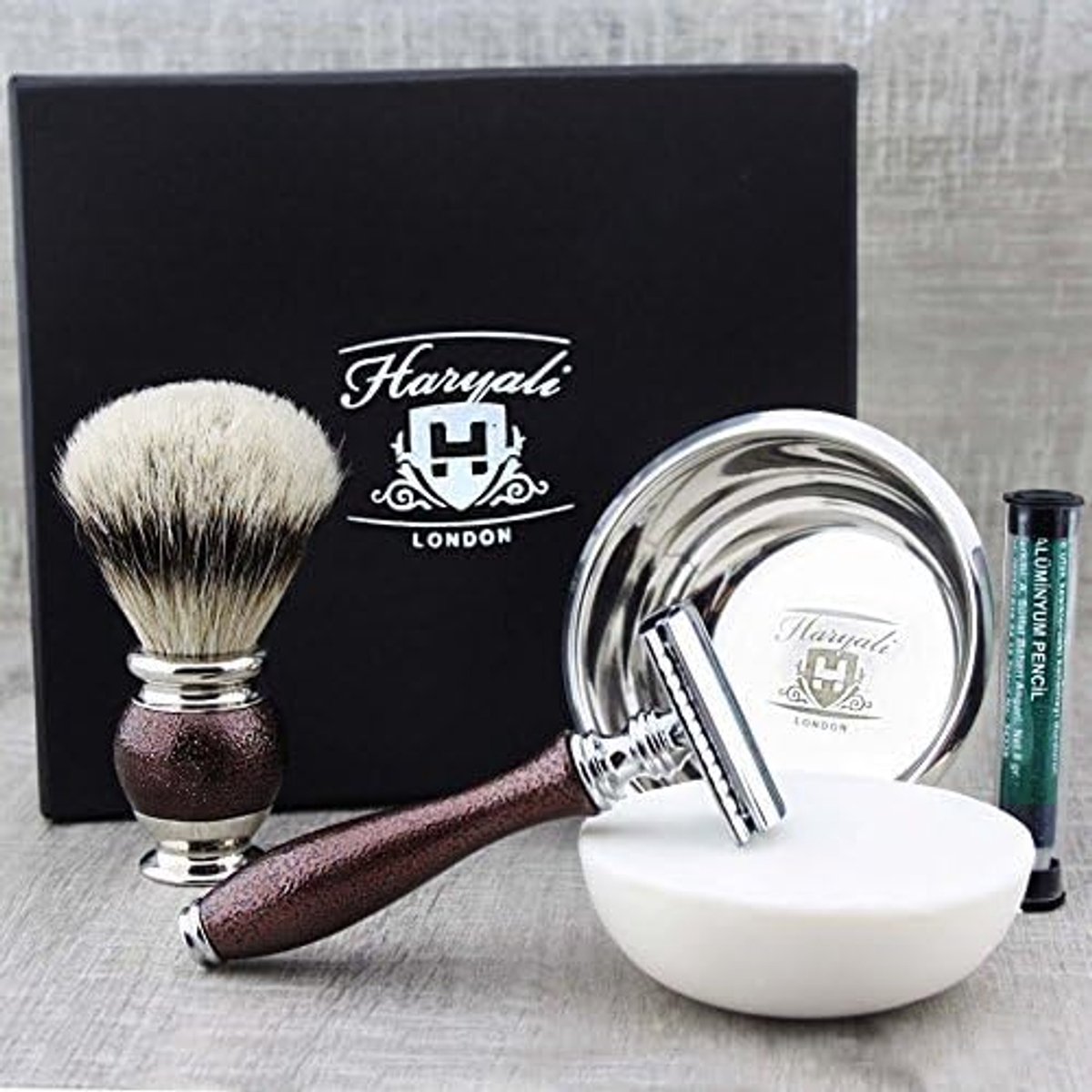 Scheerset voor mannen - vintage-stijl - kastanjebruin antiek - perfect voor moderne scheerrituelen - ShopVlot