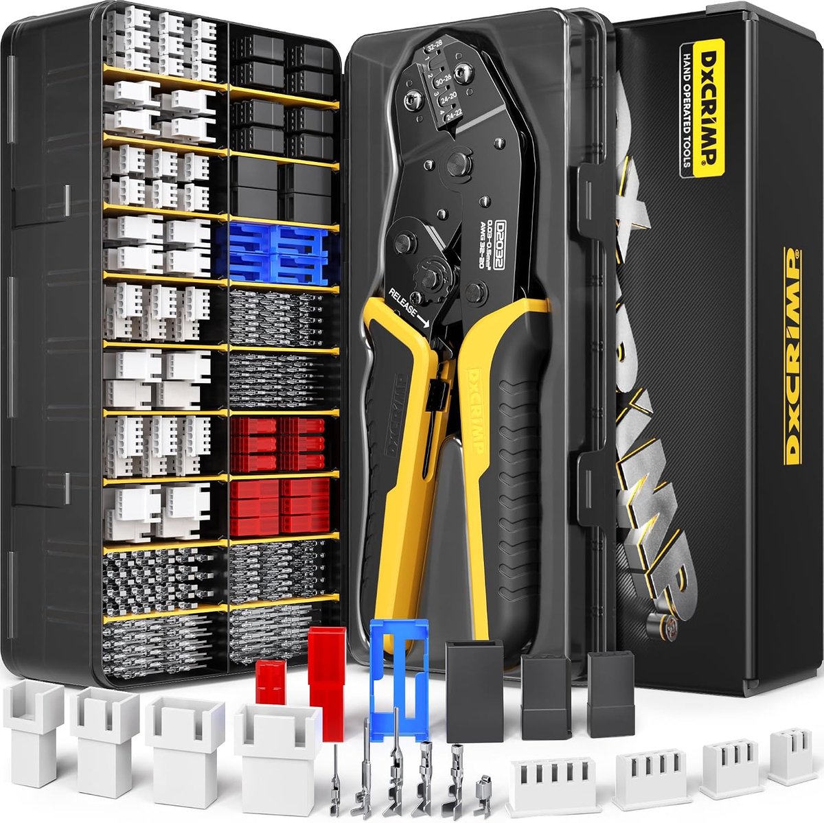 Crimping tool set 20 connector types - voor 0.03-0.5mm² kabels - veelzijdige crimp-, strip- en connectoroplossingen - ShopVlot