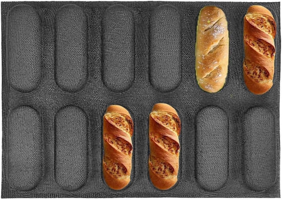 Siliconen Bakvorm voor Brood - Perforeerde Franse Broodpan - Herbruikbaar en Antikleef - Ideaal voor Brood en Hotdogs - ShopVlot