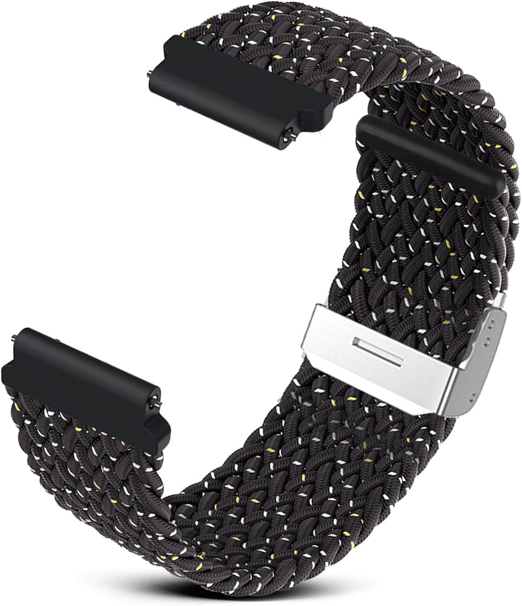 Nylon Horlogeband 22 mm - Star Black - Ademend en Comfortabel - Snelle Bevestiging - ShopVlot