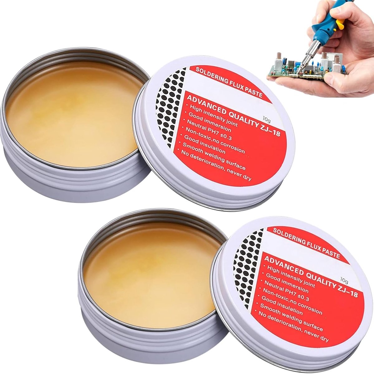 Solderpasta 2x10g - Tin soldeerpasta - Loodvrij - Eenvoudig te gebruiken - ShopVlot