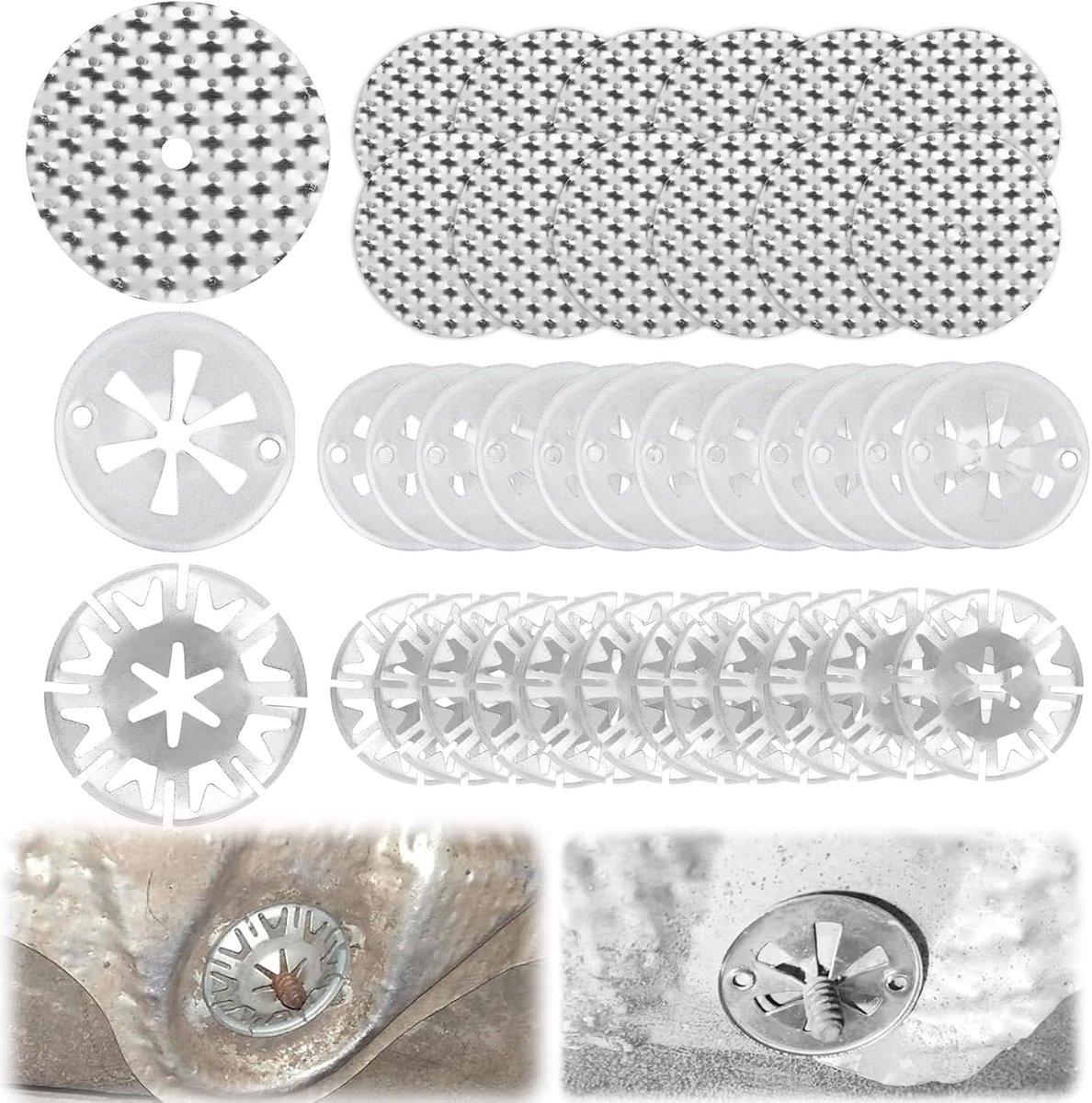 Hittebeschermingsplaat reparatieset - 12 sets klemschijven - verzinkte staal - robuust en duurzaam - ShopVlot