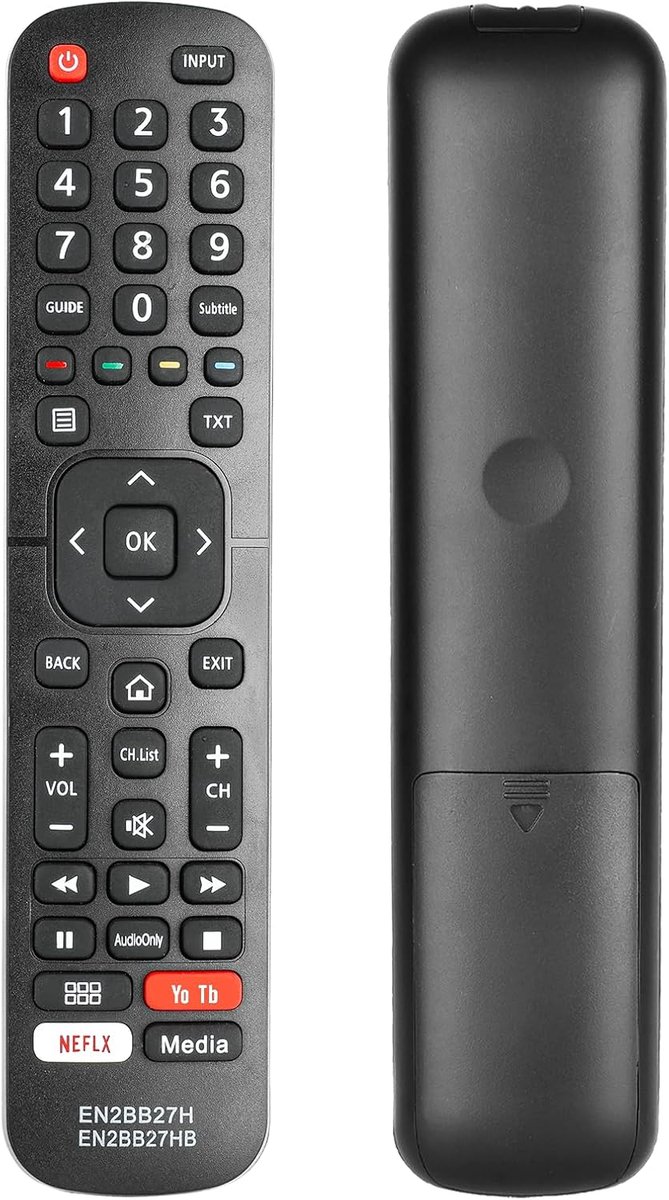 Afstandsbediening EN2BB27H EN2BB27HB - Compatibel met Hisense FHD UHD TV - Gebruiksvriendelijk - Ideaal voor YouTube - ShopVlot
