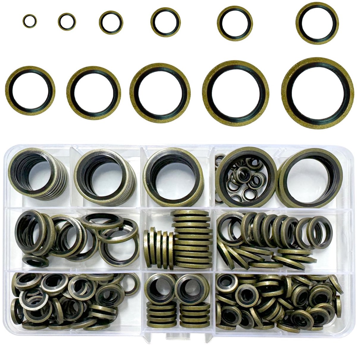 Unterlegscheiben voor olieafdichtingen - metalen en rubberen afdichtingen - assortiment voor sanitair - ShopVlot