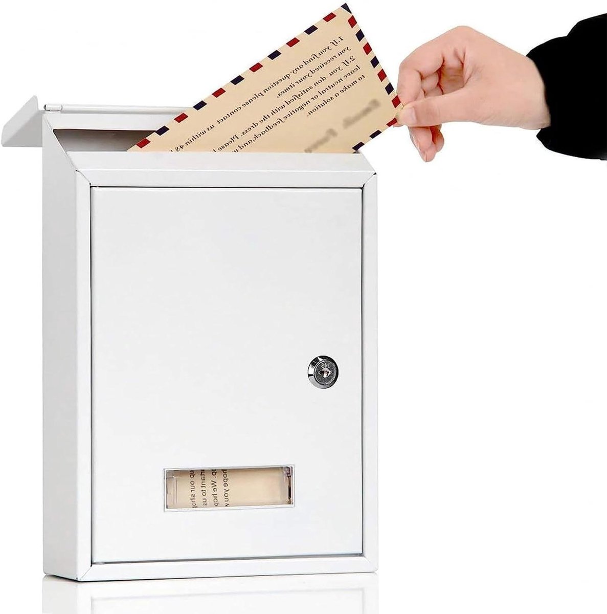 Wandmontage Brievenbus - Brievenbus Buiten - Post Ontvangen - Weerbestendig Staal - 30x21x7 cm - Wit