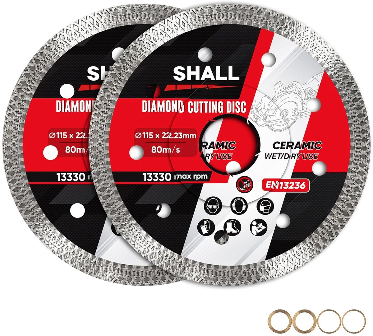 Diamantschijf 115mm - Super Dun X-Mesh Turbo - Voor Porselein & Keramiek - Geschikt voor nat en droog gebruik - ShopVlot
