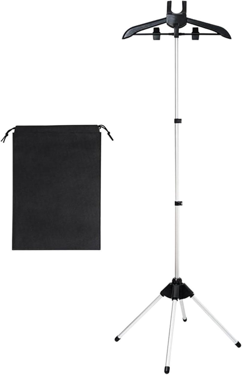 Kledingstomerhouder - Kledingstomer standaard - Kleding Stomen - Verstelbare Hoogte - 160 cm - Zwart